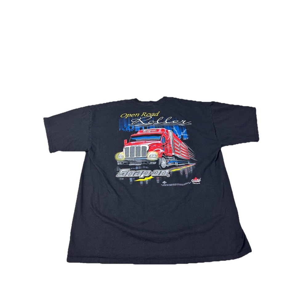 Vintage Gildan Heavy Snap On Shirt Mens XL Black 90s Racing Motorsport Cars Race